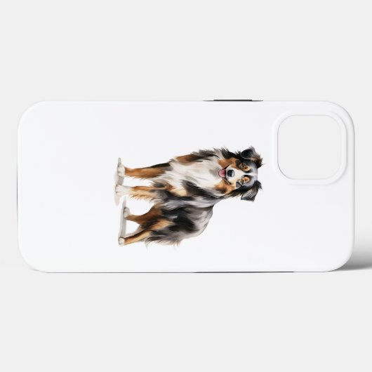 Coques Case-Mate iPhone Australian Shepherd'aquarelle imprimé Australian S (Verso (horizontal))