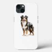 Coques Case-Mate iPhone Australian Shepherd'aquarelle imprimé Australian S (Verso)