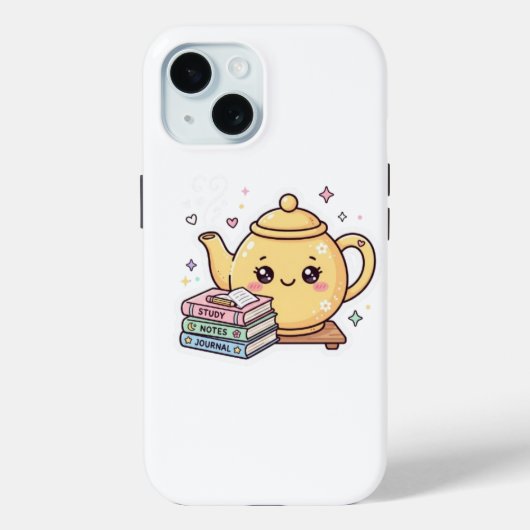 Coques Case-Mate iPhone Autocollant de cahiers de notes d'étude de théière (Verso)