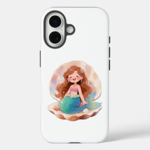 Coques iPhone 16 Autocollant esthétique de sirène mignonne fille de