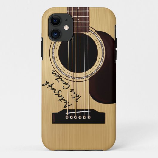 Coques Case-Mate iPhone Autographe de coutume de guitare acoustique (Dos)