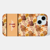 Coques Case-Mate iPhone Automne Automne Acorn Feuille Monogramme & Nom - (Verso (horizontal))