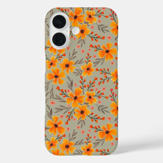 Coques Case-Mate iPhone Automne Automne Floral Motif Sage Vert (Verso)
