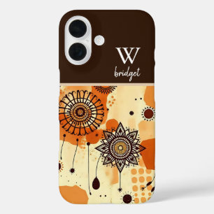 Coques iPhone 16 Automne Boho Mandala Chaleureux Terre Florale