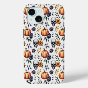 Coque Pour iPhone 15 Automne Floral Halloween Motif