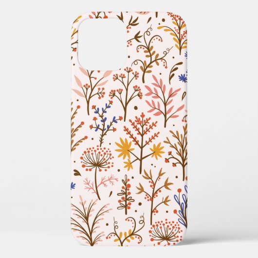 Coques Case-Mate iPhone Automne Floral Motif sans couture. Doodle Plante, (Verso)
