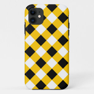 Case-Mate iPhone Case Automne Jaune Noir À damiers Motif géométrique