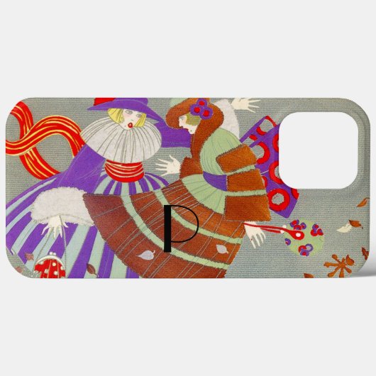 COQUES Case-Mate iPhone AUTOMNE QUITTE DANS LE MONOGRAMME DE MODE VENT/BEA (Verso (horizontal))
