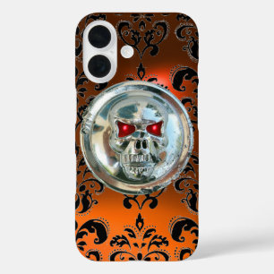 COQUES iPhone 16  AUTORITÉS DE COMPÉTENCES ORANGE BLACK DAMASK GEM A