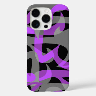 Coques iPhone 16 Pro Autoroute Abstraite Retro Psychedelic Violet