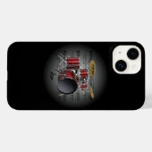 Coques Case-Mate iPhone Avant-Garde, Drum Set sur Globe avec Sheet Music ~ (Verso (horizontal))