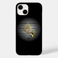 Avant-Garde French Horn sur Globe avec Sheet Music