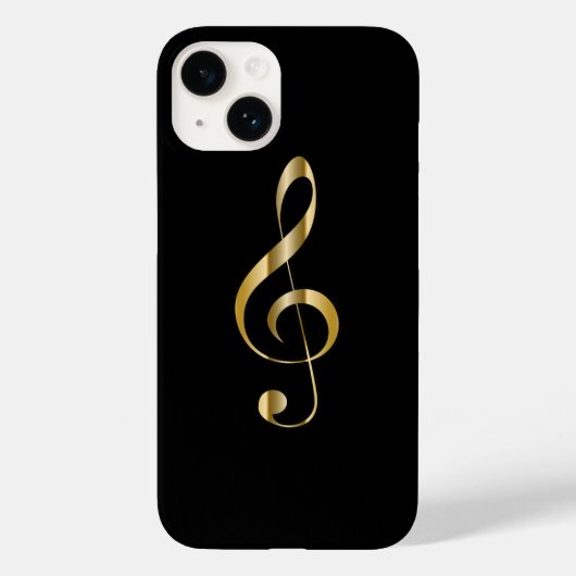 Coques Case-Mate iPhone Avant Garde, Gold G clef sur Arrière - plan noir ~ (Verso)