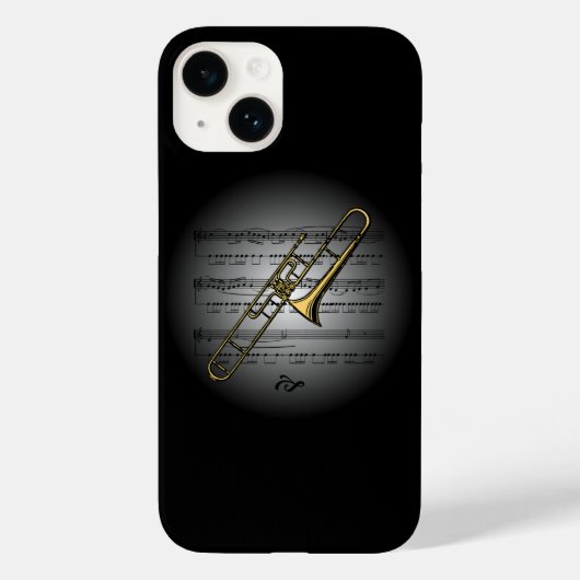 Coques Case-Mate iPhone Avant Garde Trombone sur Globe avec Sheet Music (Verso)