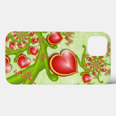 Coques Case-Mate iPhone Avec beaucoup d'amour Rouge Coeurs Jaunes Fractal (Verso (horizontal))
