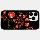 Coques Case-Mate iPhone Avec beaucoup d'amour Rouge Jaune Coeurs Fractal A (Verso (horizontal))