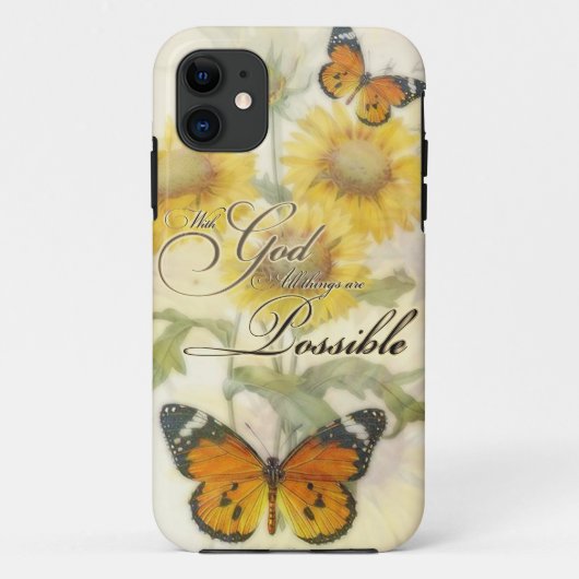 Coques Case-Mate iPhone Avec Dieu Tournesols et papillon Coussin jetable (Dos)