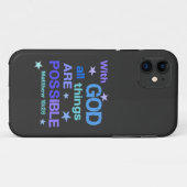 Coques Case-Mate iPhone Avec Dieu toutes les choses sont possibles Bible V (Dos (Horizontal))