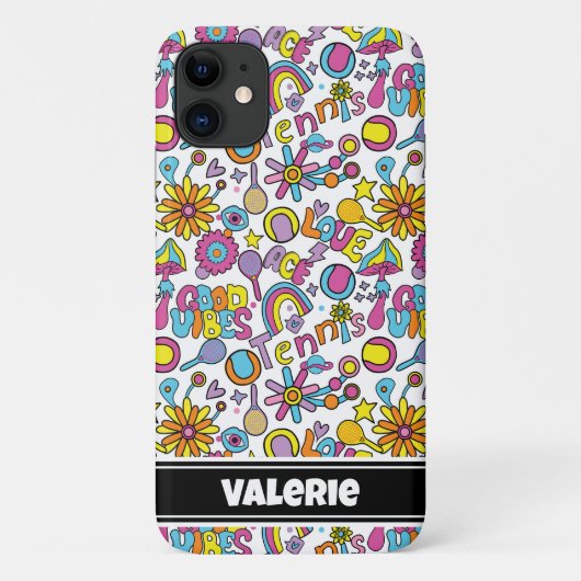 Coques Case-Mate iPhone Avec nom 🎾 Pâte super tennis (Dos)