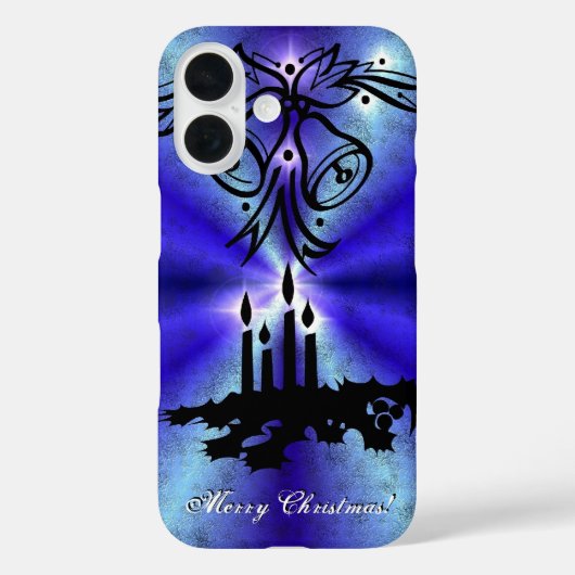 Coques Case-Mate iPhone Avent, Artdeco de Noël sur bleu vert arc-en-ciel (Verso)