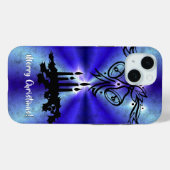 Coques Case-Mate iPhone Avent, Artdeco de Noël sur Blue Green Rainbow (Verso (horizontal))