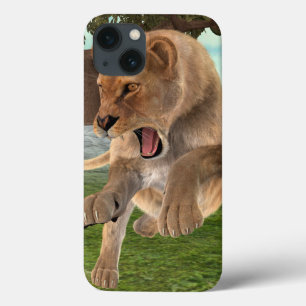 Coques Pour iPhone Aventure artistique de lionne féroce dans la jungl