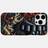Coques Case-Mate iPhone Aventure nautique foncée avec navire pirate et vag (Verso (horizontal))