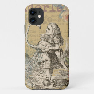 Coque iPhone 11 Aventures d'Alice au pays des merveilles Flamant C