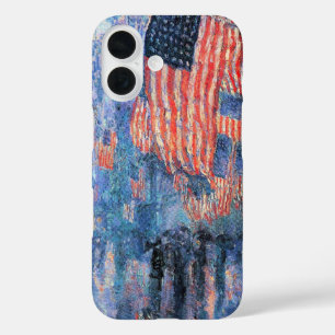 Coques iPhone 16 Avenue dans la pluie par Frederick Childe Hassam