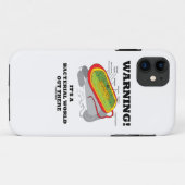 Coques Case-Mate iPhone Avertissement ! C'est un monde bactérien là (Dos (Horizontal))