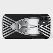 Coques Case-Mate iPhone Avion argenté et noir géométrique (Dos (Horizontal))