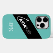Coques Case-Mate iPhone Avion Aviateur Volant Vert Noir Aviation (Verso (horizontal))