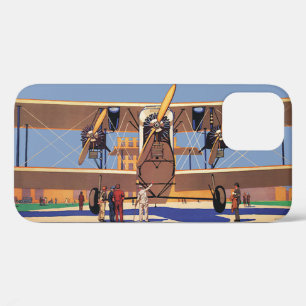 Coque iPhone 12 Avion biplan de voyage et de transport vintage