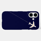 Coques Case-Mate iPhone Avion de voyage avec ligne pointillée (Verso (horizontal))