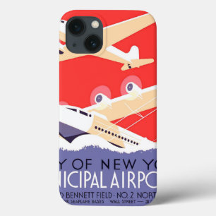 iPhone 13 Case Avion en vol vintage WPA coloré