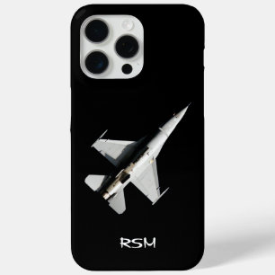 Coque iPhone 15 Pro Max Avion personnalisé,Chasseur à réaction, PILOTE,Sur
