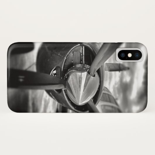 Coques Case-Mate iPhone Avion propulseur noir et blanc (Dos (Horizontal))