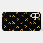 Coques Case-Mate iPhone Avions de combat, sur fond noir (Verso (horizontal))