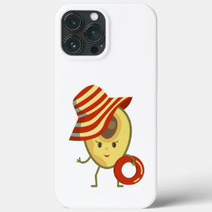 Case-Mate iPhone Case Avocado beach girl avec casquette de soleil et ann