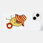 Coques Case-Mate iPhone Avocado beach girl avec casquette de soleil et ann (Verso (horizontal))