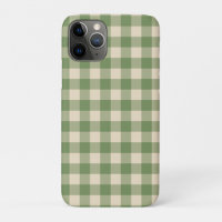 Avocado Green Cottagecore En vichy Check Plaid