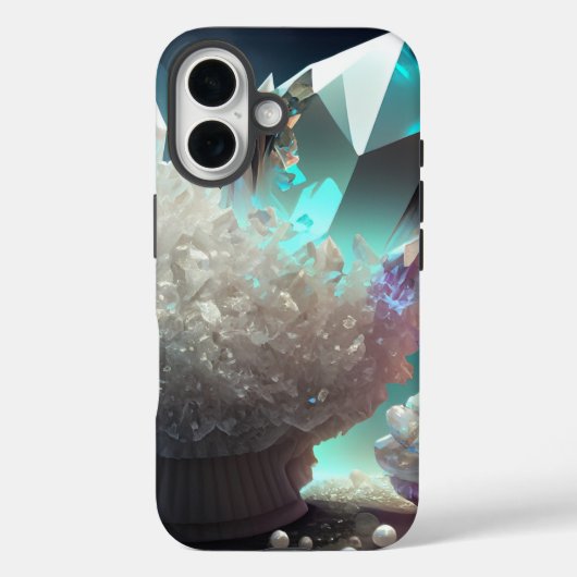 Coques Case-Mate iPhone Avril Birthstone Diamond Quartz Crystal Pearls (Verso)