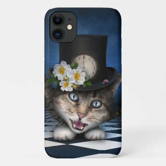 Coques Case-Mate iPhone Awesome Mad Hatter Teapot Chat Conception Whimsica (Dos)