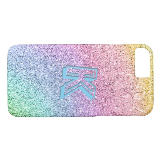 Coques Case-Mate iPhone Awesome Pastel Parties scintillant Girly Monogramm (Dos (Horizontal))