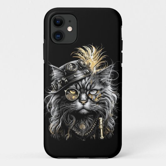 Coques Case-Mate iPhone Awesome Steampunk Cat  (Dos)