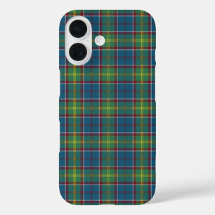 Coques iPhone 16 Ayrshire Scotland Tartan bleu et vert plaid