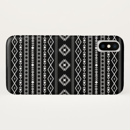 Coques Case-Mate iPhone Aztec blanc gris noir Motifs mélangés Motif (Dos (Horizontal))