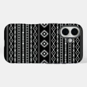 Coques Case-Mate iPhone Aztec blanc gris noir Motifs mélangés Motif (Verso (horizontal))