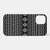 Coques Case-Mate iPhone Aztec blanc gris noir Motifs mélangés Motif (Verso (horizontal))