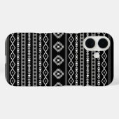 Coques Case-Mate iPhone Aztec blanc gris noir Motifs mélangés Motif (Verso (horizontal))